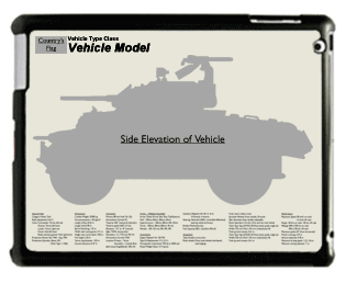 WW2 Military Vehicles - Fiat SPA Autoblinda AB43 Large Tablet Cover 1