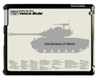 WW2 Military Vehicles - Valentine MkV Large Tablet Cover 1