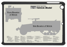 WW2 Military Vehicles - M3 Halftrack Small Tablet Cover 2